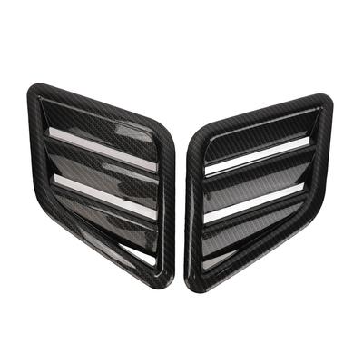 2 Stück Motorhauben-Lüftungsgitter Abdeckung ABS Front Obere Motorhaube Luftauslassgitter Ersatz für Ford Karbonfaser-Stil