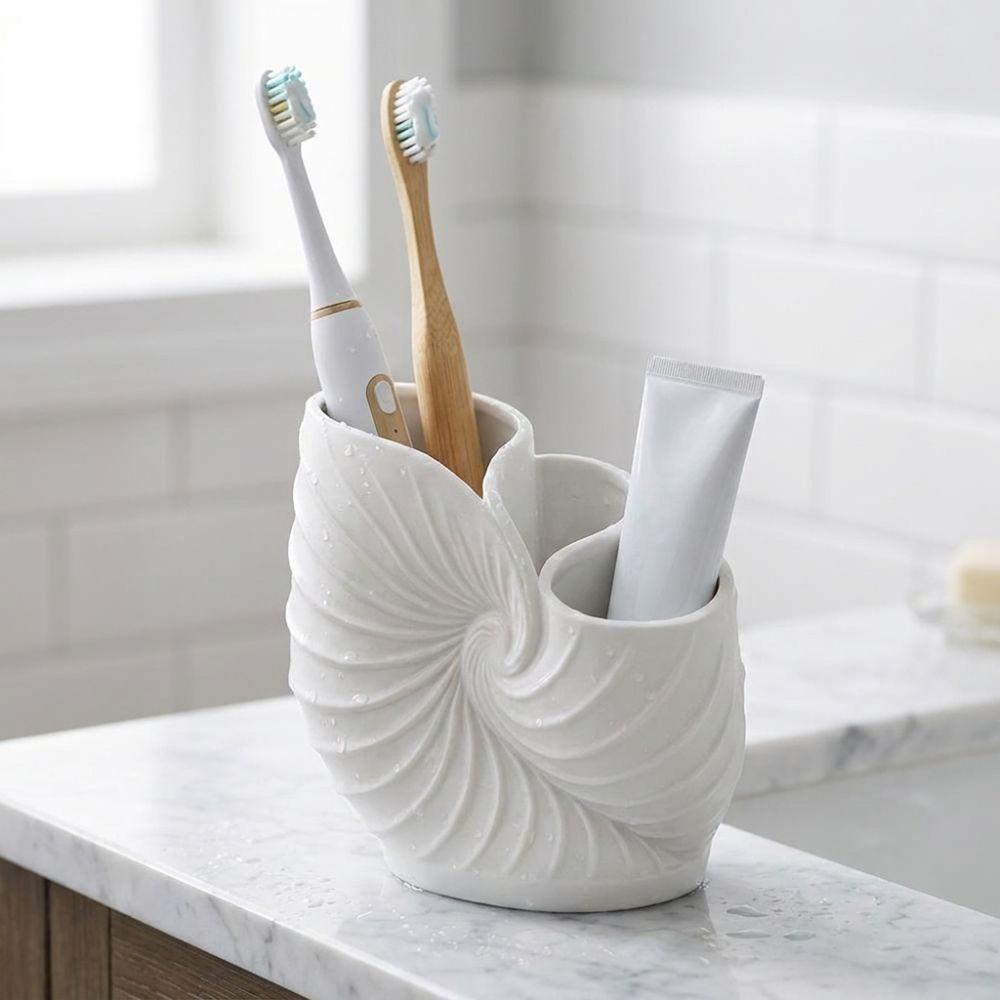Ocean Style Nautilus Toothbrush Holder 3D Printed Makeup Brush Organizer Washbasin