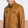 New men's stand-up collar PU leather jacket motorcycle jacket slim casual jacket trendy leather jacket