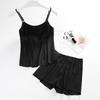 Korean version of summer sexy suspender shorts pajamas women's summer two-piece set large size spring and autumn women's pajamas loungewear set