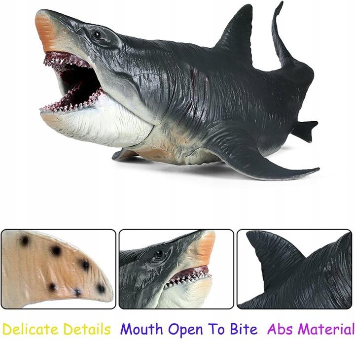 Realistic Dinosaur Megalodon 28Cm Like a Living White Shark Predator