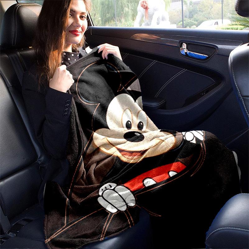 1 szt., Przytulny koc z Myszka Miki do wystroju domu: Idealny prezent do sypialni, salonu lub na podróż, flanelowy koc, idealny na kanapy