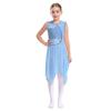 Kids Girls Lyrical Modern Contemporary Dance Dress Ballet Leotard Dress Cut Out Front Backless Mesh Tulle Skirt