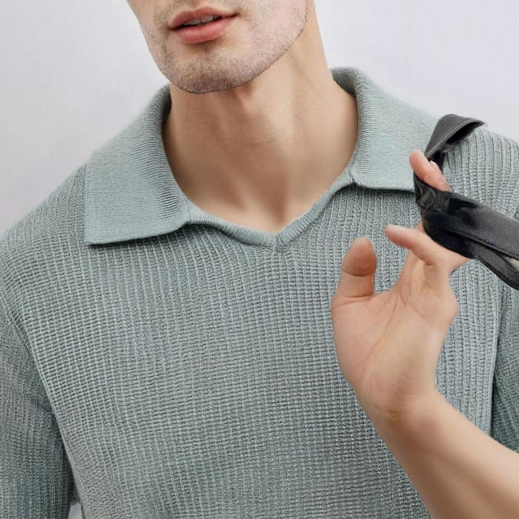 Men's Polo Collar Loose Knitwear Sweater - Autumn/Winter Cozy Long Sleeve Casual Top
