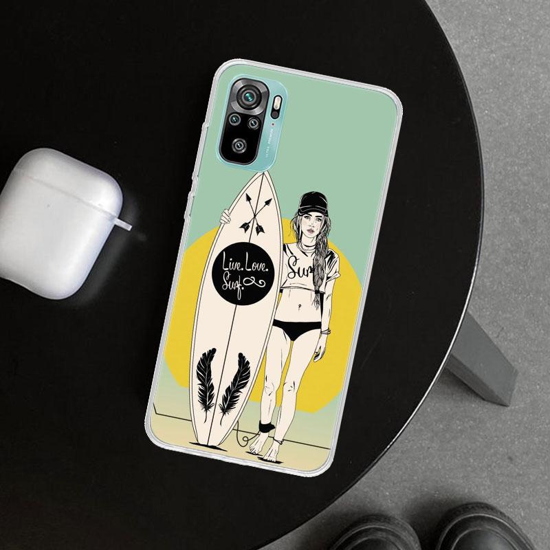 Surf Board Aesthetic Phone Case Cover for Xiaomi Redmi Note 15 14 13 12 11 Pro Plus 14S 12S 11S 11T 11E 10S 10 Customized Fundas