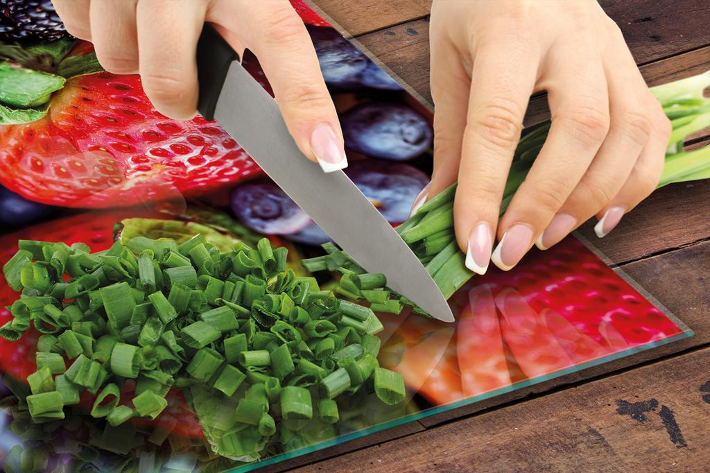 GLAS-SCHNEIDEBRETT 45x52 ERDBEEREN