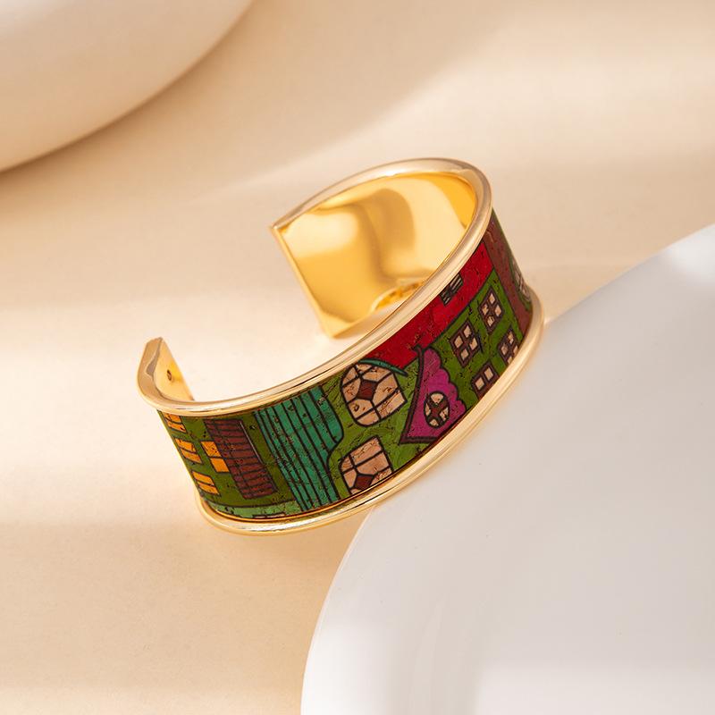 Colorful Graffiti Open Bracelet - High-end Men's and Women's Wristband - Unique Ethnic Style Accessory