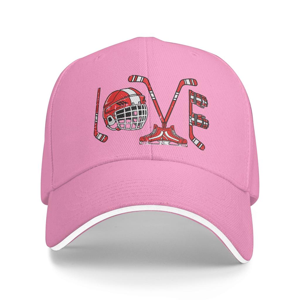 Valentines Day Love Ice Hockey Items Unisex Boys  Sun Baseball Cap Summer Unisex Women  Print Trendy Hunting Camping Snapback Cap