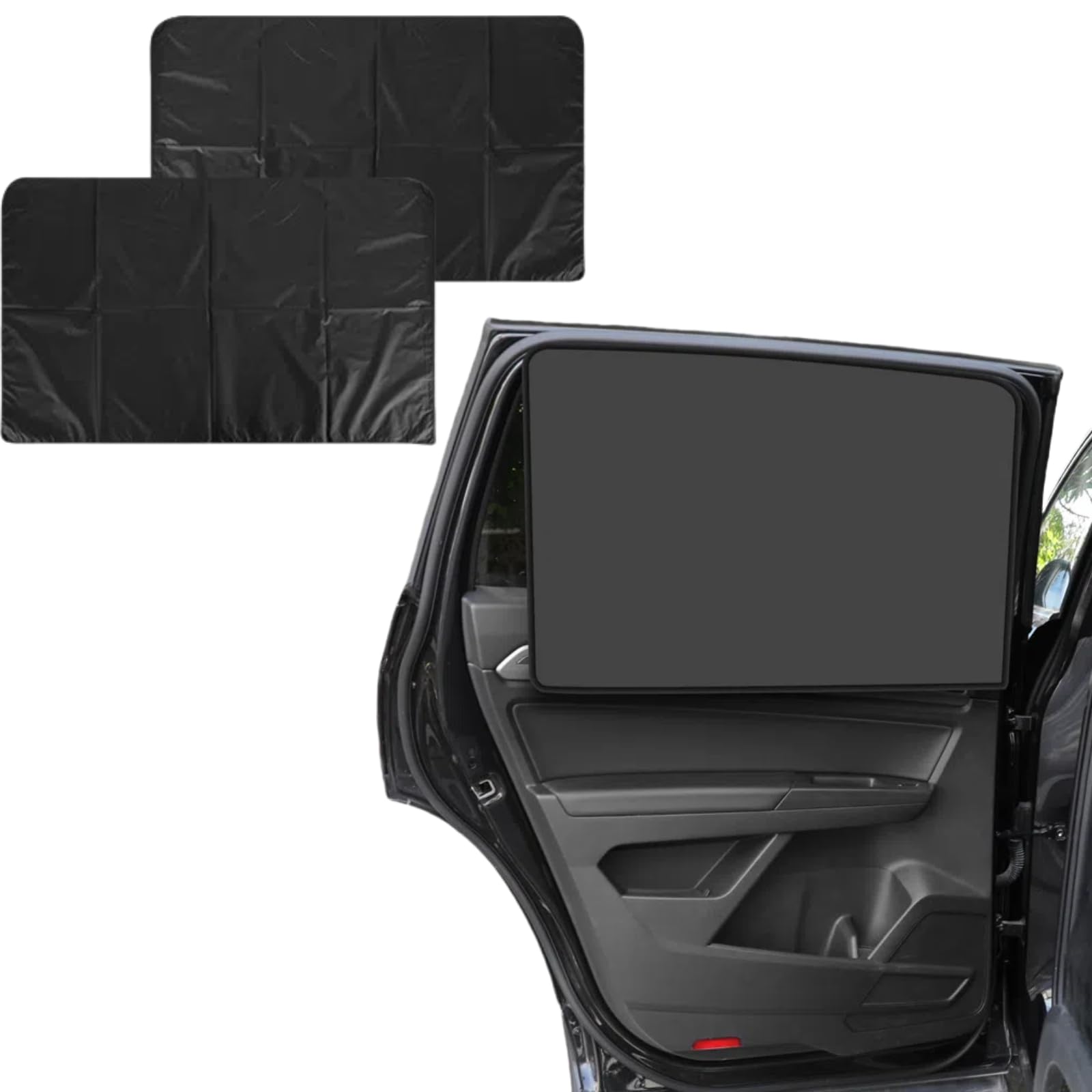 

EXCEREY Strong Magnet Sunshade for Cars, 10 Magnets, 100% Light Blocking, Black on Both чёрный