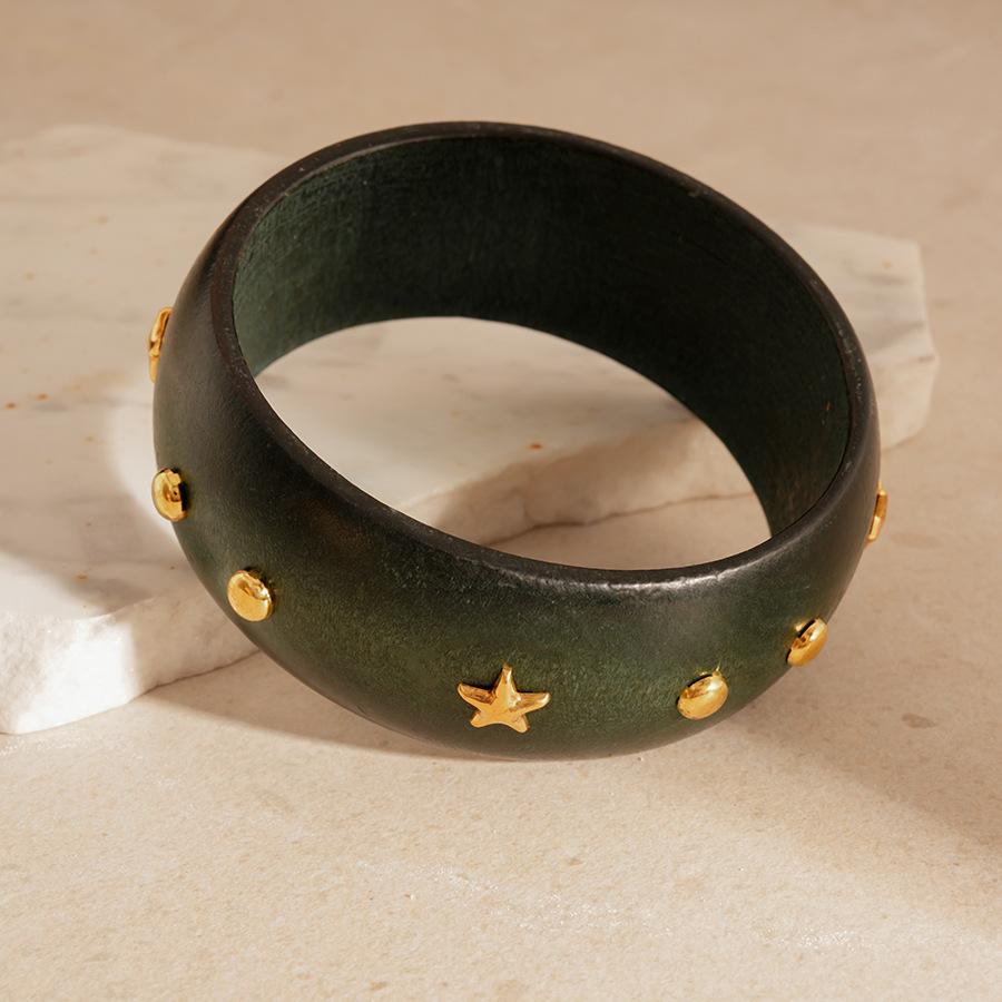 European and American Wooden Bracelets Retro Simple and Versatile Bracelets Light Luxury High-end Temperament Jewelry Women