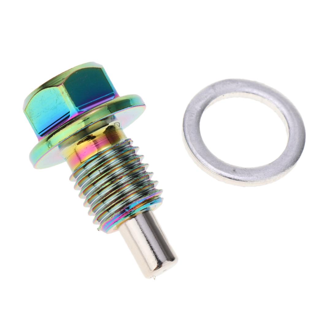 2 Pieces Engine Oil Pan Drain Bolt Screw W Gasket M12x1.5
