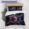 Set Lenzuola Stampa AC Milan 3 Pezzi Morbido Delicato sulla Pelle Lavabile Copripiumino e Federe Set Stagione Unica Camera da Letto