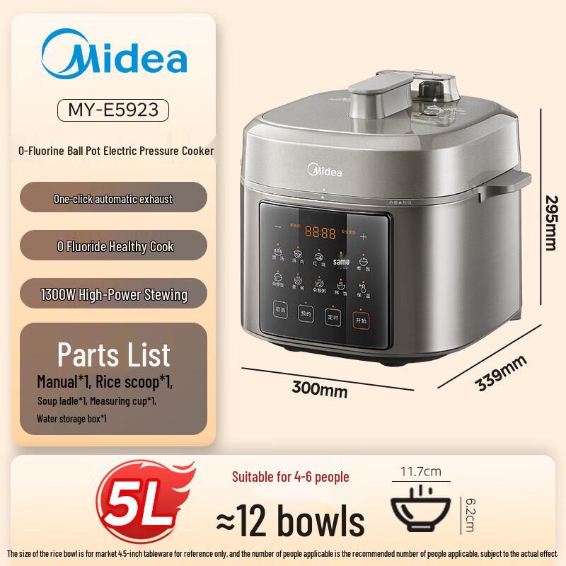 Midea 5L Smart Electric Pressure Cooker & Multi-Cooker