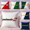 Luxury SSwISSAIR Cushion Cover Short Plush Doublesided Print Square Throw Pillow Covers Sofa Home Cushion Decor