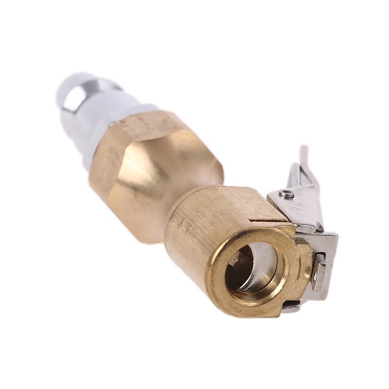 Brand New Brass Air Chuck Open Flow Tire Chuck Heavy Duty Lock on Tire Inflator Chuck for w/ Clip