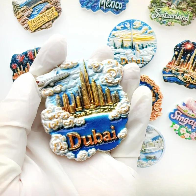 Dubai Fridge Stickers Burj Khalifa Tower Souvenirs Photo Wall Magnetic Stickers Home Decoration Wedding Gifts