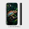 Cute Animal Chameleon Phone Case For iPhone 17,16,15,14,13,12,11,XR,Pro,XS,Max,XR,Plus,Mini Soft Silicone Black Shockproof