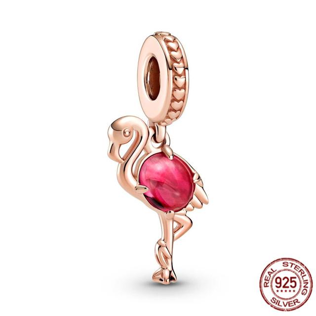 Rose Gold Plated Pendant Charm Gift 925 Sterling Silver Dangle Bead Fit Original Fasion Bracelet Necklace Jewelry For Women