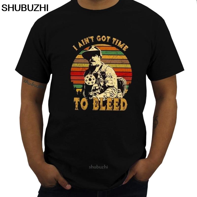 Blain Predator Nie mam czasu krwawić Vintage Męska Czarna Koszulka Bawełniana S-6XLCool Casual duma t-shirt Modna koszulka sbz8408