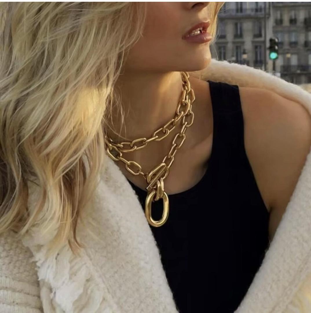 Accessories New Chain Metal Necklace Female Sexy Spice Girl Collarbone Chain Two-piece Set Manufacturer Wholesale