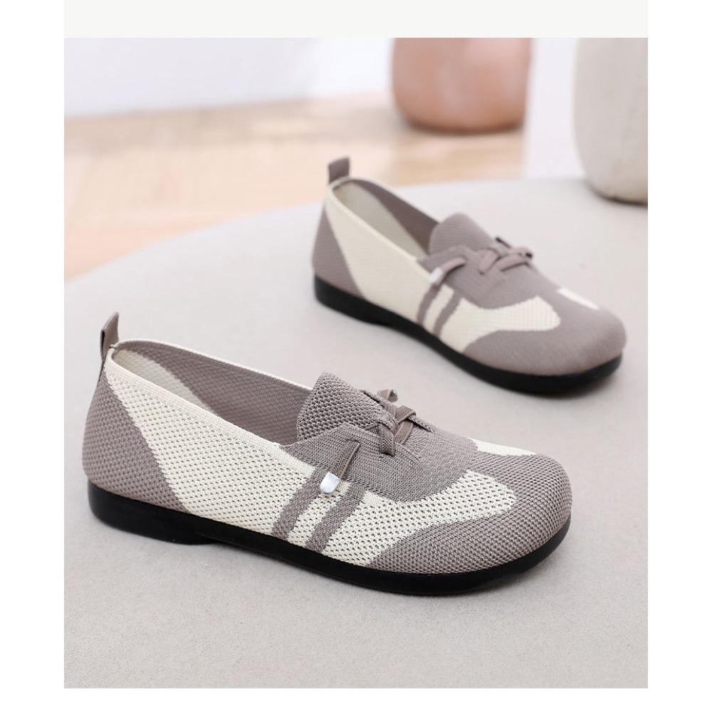 Women's Breathable Lightweight Low Heel Walking Shoes Comfort Non-Slip Daily Footwear for Elderly Moms