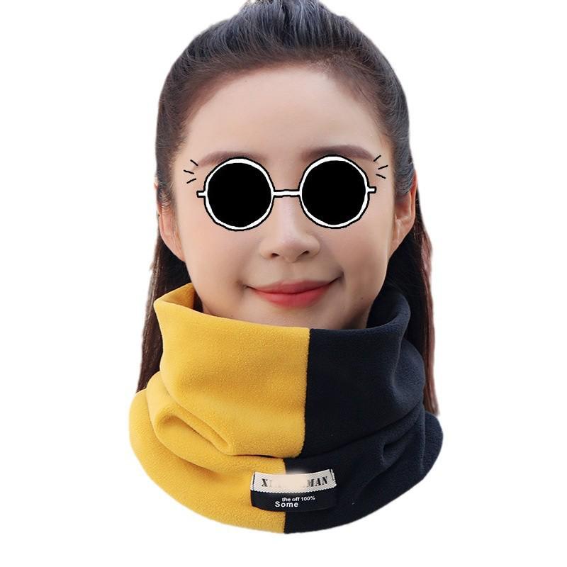 Double-Layer Aoli Velvet Neck Warmer - Unisex Two-Tone Winter Snood for Outdoor Cycling