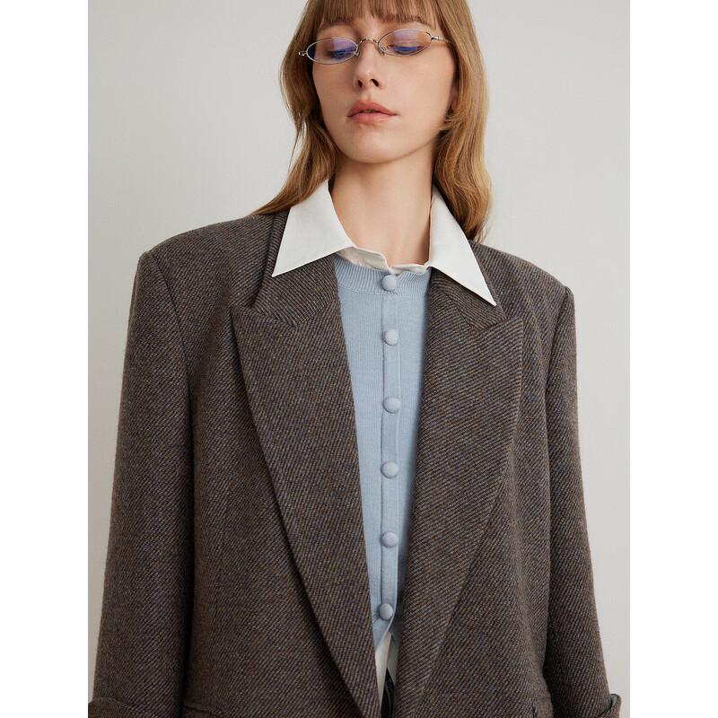 ELLE Women's 100% Wool Long Winter Coat