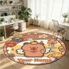 Wild Animals (95) Theme Round Crystal Velvet Rug Custom Name Text Personalized Floor Mat Home Decor Non Slip Crystal Carpet