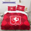 Biancheria da letto con motivo FC Twente Enschede Decorazione per la casa Regalo di compleanno ( 1 copripiumino + 2 federe, senza imbottitura),merchandising per fan.