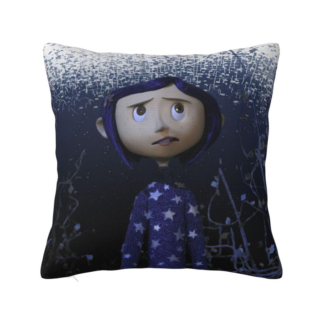 Coraline Tim Burton Pillow Case the Secret Door Fantasy Cushion Cover Custom Zipper Decor Pillowcase for Sofa 18