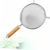 1Pc 32.5cm Stainless Steel Fine Mesh Strainer with Wooden Handle Multi-Functional Kitchen Filter for Sifting & Skimming