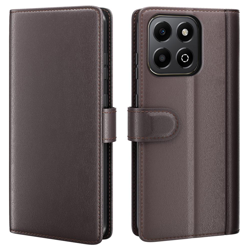 

For Honor X6b 4G Case Genuine Split Leather Phone Cover with Wallet Stand A