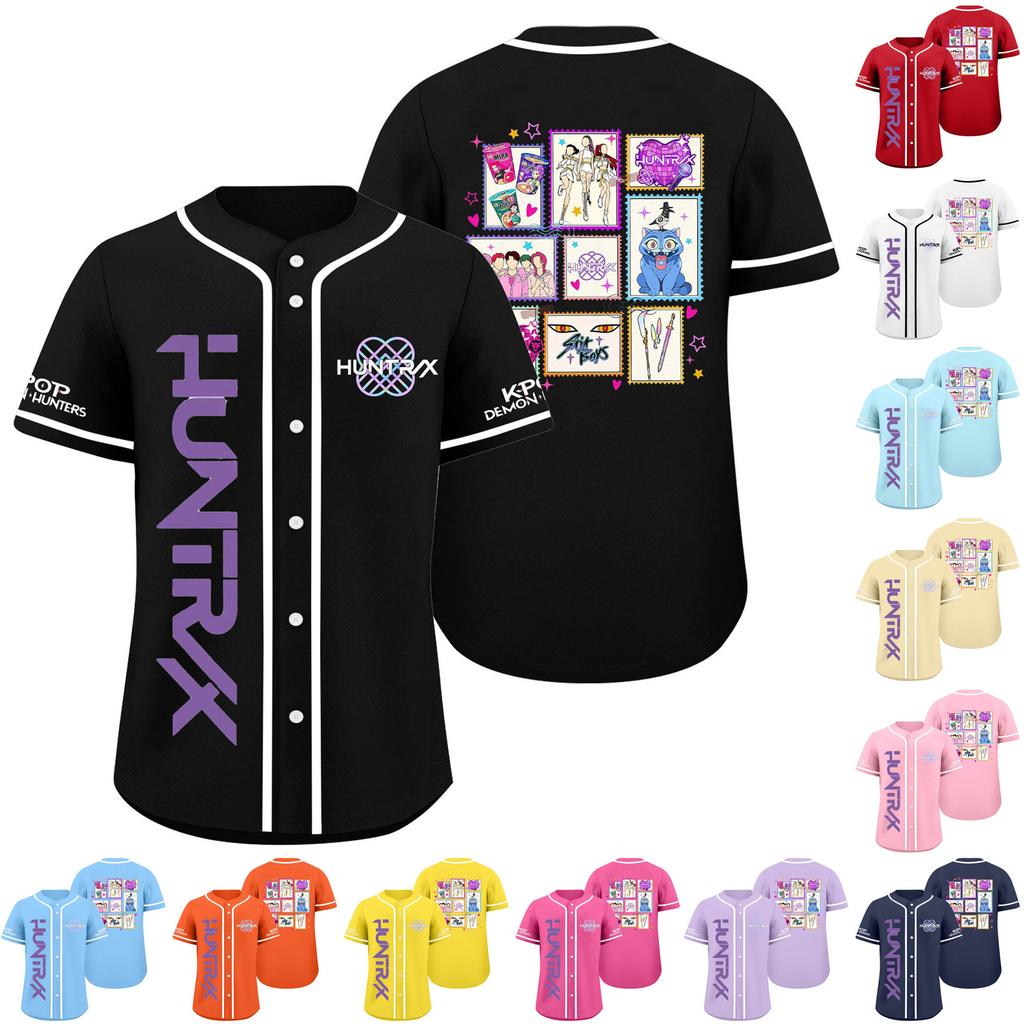 Children's Casual Cartoon Print Short-sleeved Baseball Jerseys Children's Sportswear Top