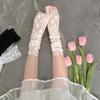 Women's Harajuku Ultra-thin Transparent Floral Lace Socks Sweet Mesh Fishnet Socks Soft Summer Japanese Style Middle Tube Socks