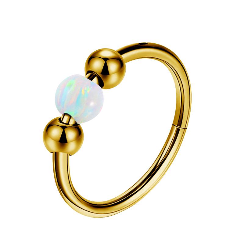 316L Titanstahl Opal Nahtloser Ring Ohrringe für Nase & Septum