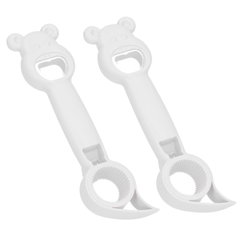 2Pcs 4?in?1 Can Opener Universal Portable Manual Drinking Beverage Bottle OpenerWhite