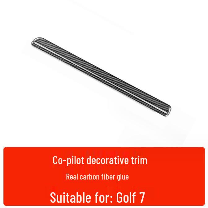 Compatible Carbon Fiber Interior Accessories for VW Golf 7: Console, Gear Shift, Cup Holder, A/C, Navigation Decor.