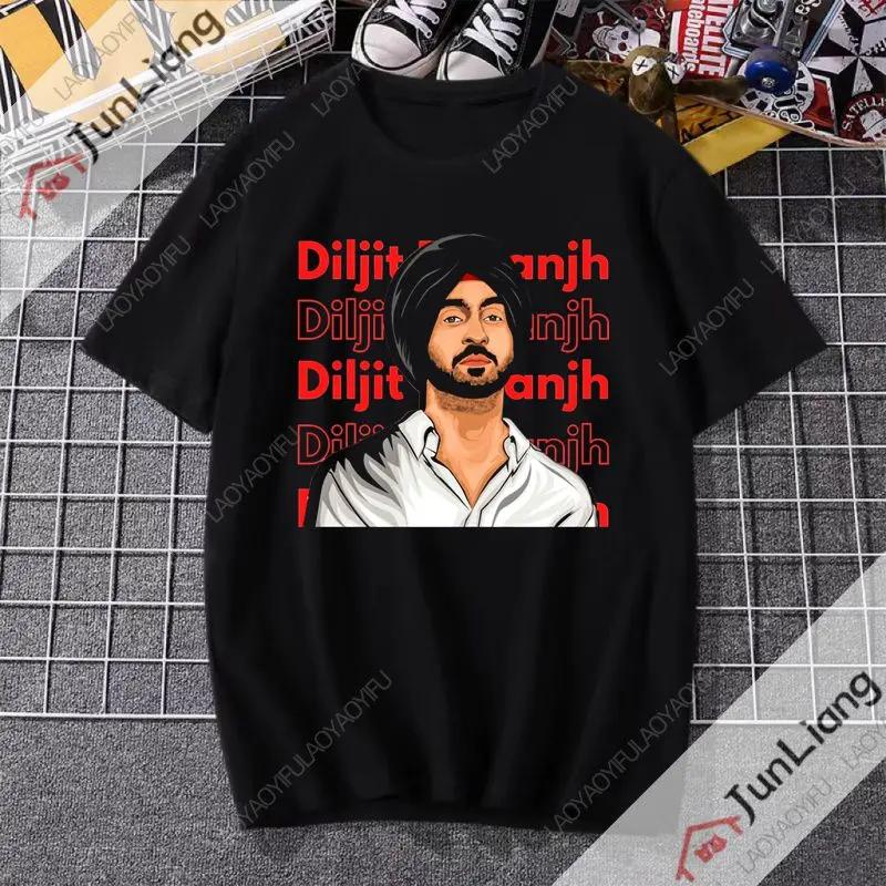 Singer Diljit Dosanjh Graphic Tshirt Unisexs Hip Hop Vintage Shirt for Both Unisex and Women Oversized Short Sleeve Streetwear