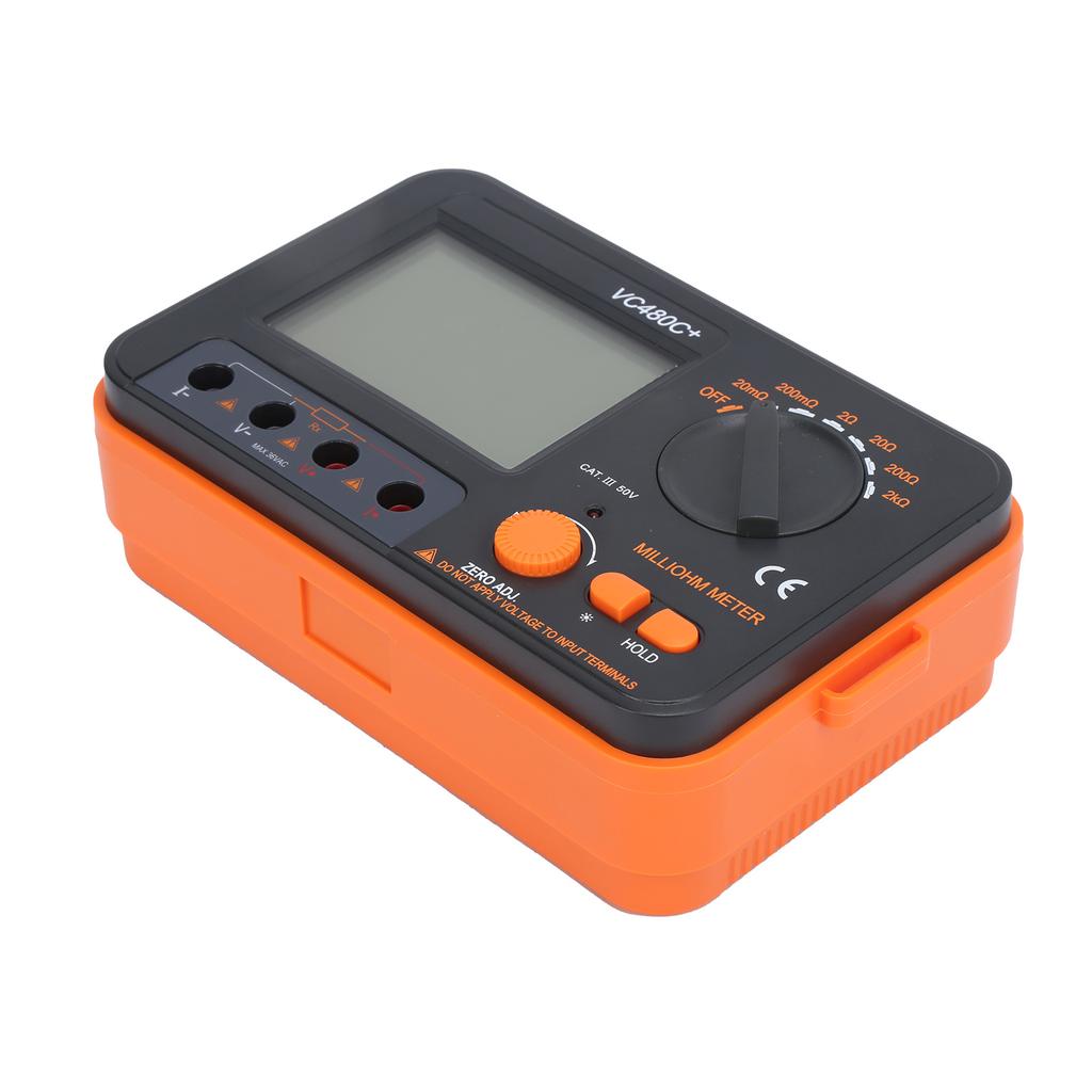 VC480C 0.01m Ohm 2k Ohm  6Gear Digital Milliohmmeter 4Wire Measurement DC Low Resistance Tester
