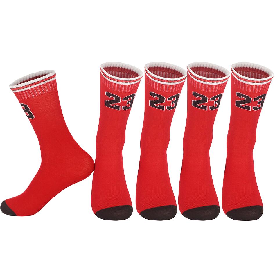 5Pairs Number 23 Sport Socks for Girls Boys Football Basketball Baseball Rugby Soccer Hiking