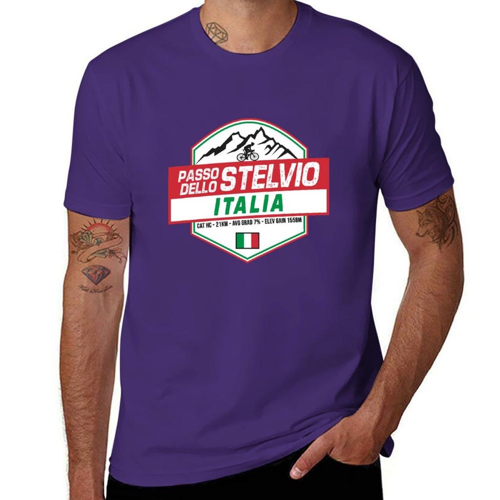 Πέρασμα Stelvio Ποδηλασία Ιταλία T-shirt Απλό Προσαρμοσμένα Ρούχα Hippie Ρούχα Unisex Ρούχα