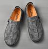 Heren Handgestikt Leer Instappers Casual Schoenen met Neus voor Lente en Herfst