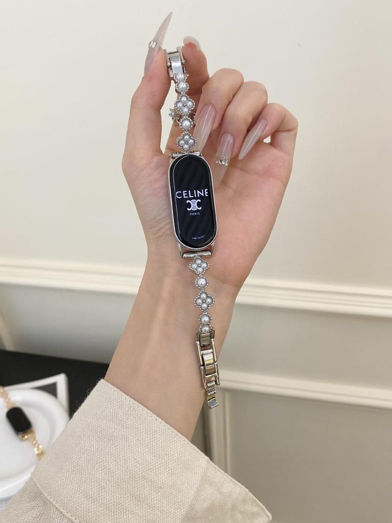 Suitable For Xiaomi Mi 10 Bracelet 9Pro Clover Pearl Bracelet Xiaomi Mi 8 Women'S Redmi Watch4/5 Wristband