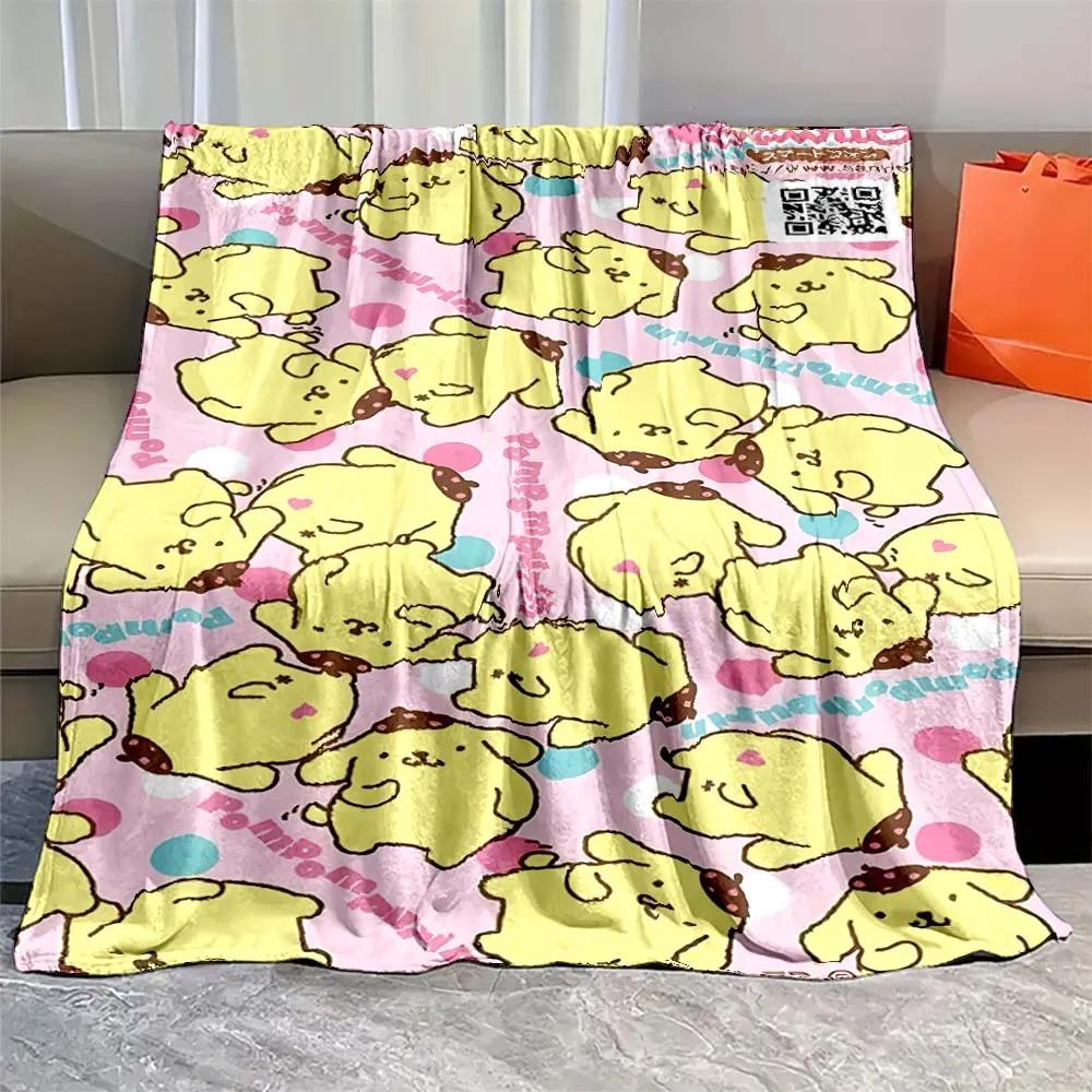 Pom Pom Purin Printed Blanket Kawaii Dog Cartoon Flannel Fluffy Soft Blanket for Adult Plush Sofa  Picnic Beach Towel