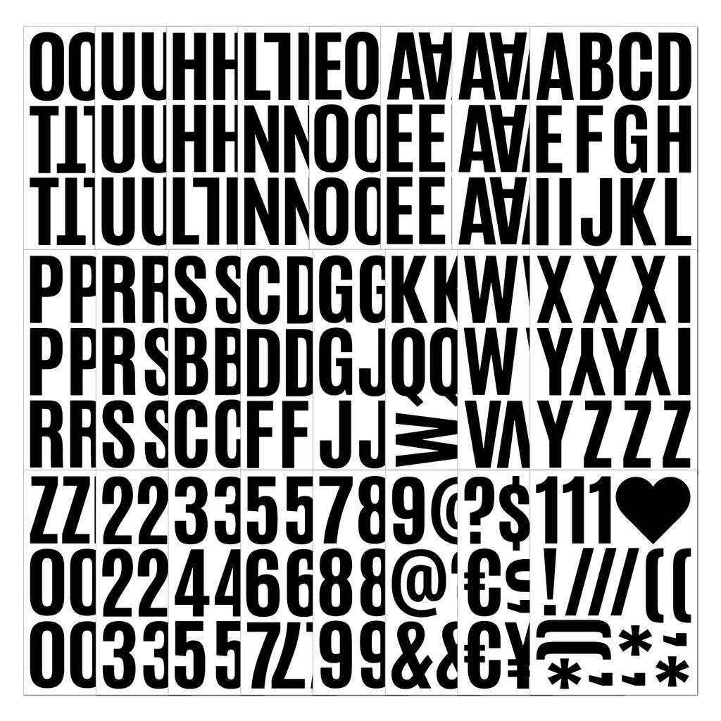 2 Inch Waterproof Letter Stickers For Journal DIY Number Symbol Decals Car Mailbox Decoration
