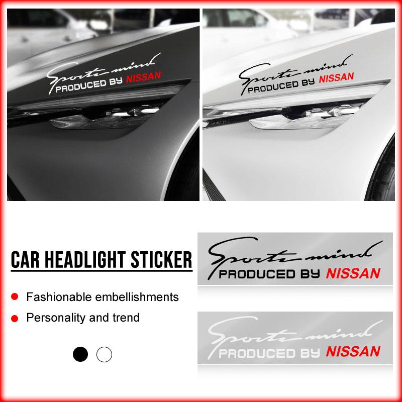 1Pcs Car Light Eyebrow 3D Sticker Personalized Headlight Styling For Nissan Nismo Tiida Sylphy Teana Almera Qashqai J10 J11