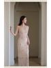 Off-Shoulder Floral Maxi Dress for Women, Slimming Mesh Waist, Gentle Summer Style