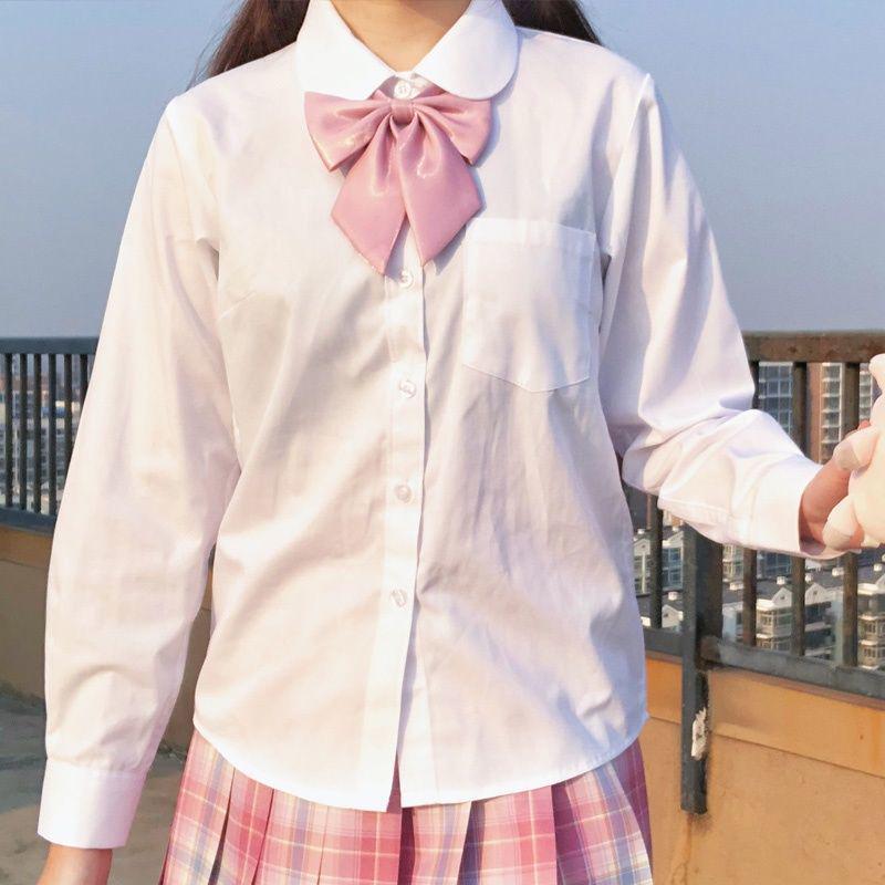 

Women s Loose Fit White Uniform Shirt - Spring/Summer Long Sleeve Basics 2XL