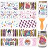 10Pcs 10 Styles PVC DIY Heat Transfer Paper for UV Sublimation Cup Mixed Shapes 240x110mm 1pc/style