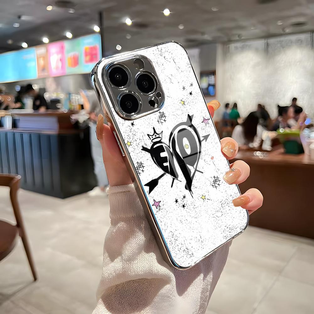 K-Kpop E-EXO Handyhülle Für IPhone 17 Pro Max 15 Pro 16 14 Plus 12 13 Mini 11 Pro Stoßfeste Galvanisierte Glasabdeckung